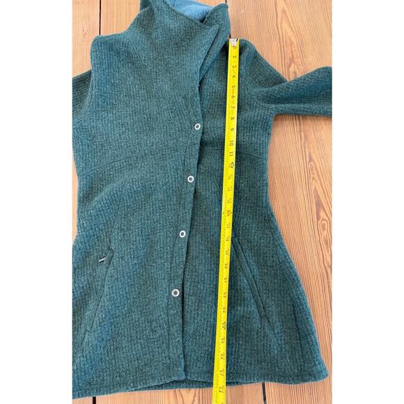 PrAna Women’s Milana Jacket Green Two Tone Medium Wool Blend - Picture 6 of 7
